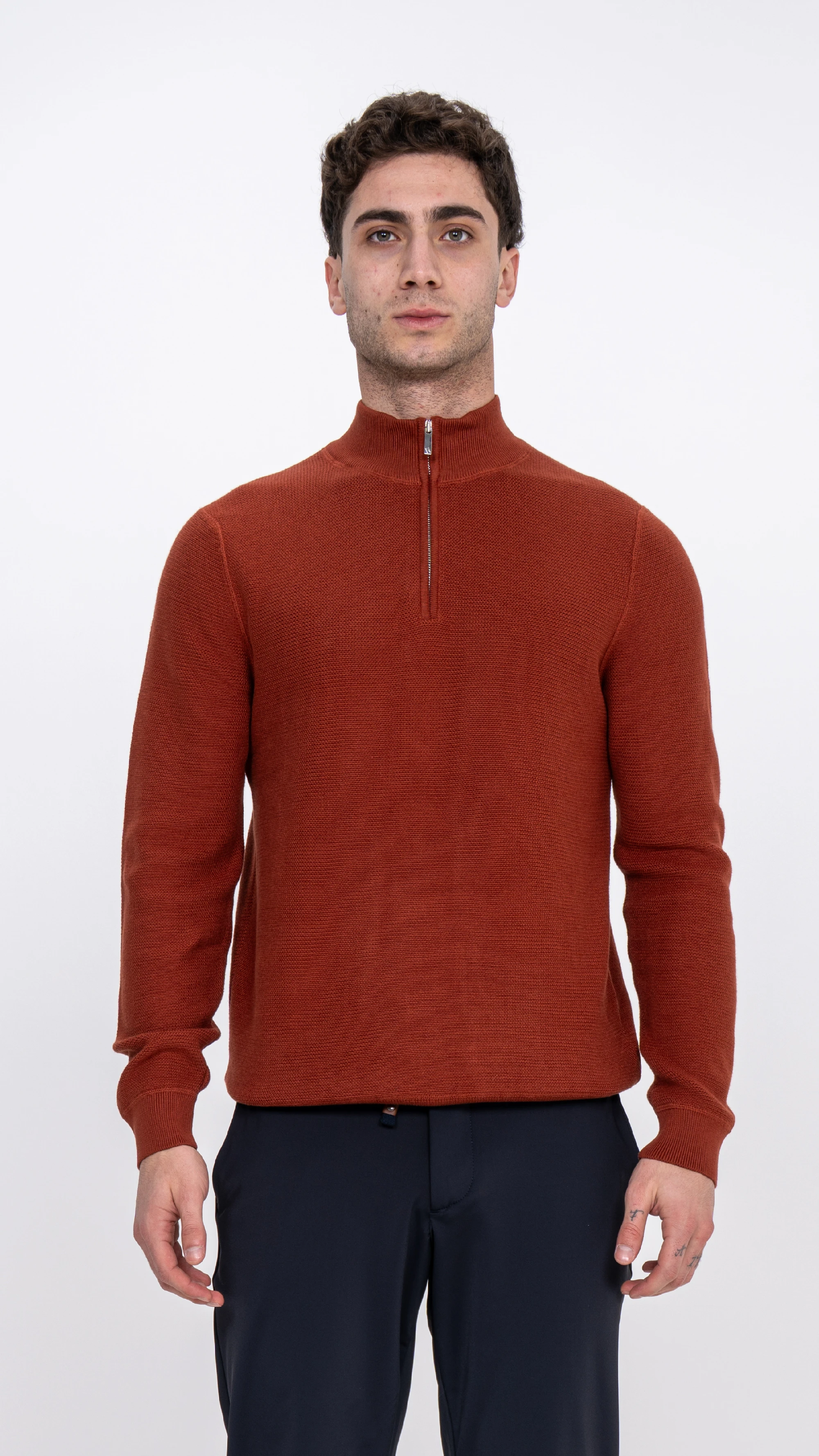 High Neck Half Zipper Sweater