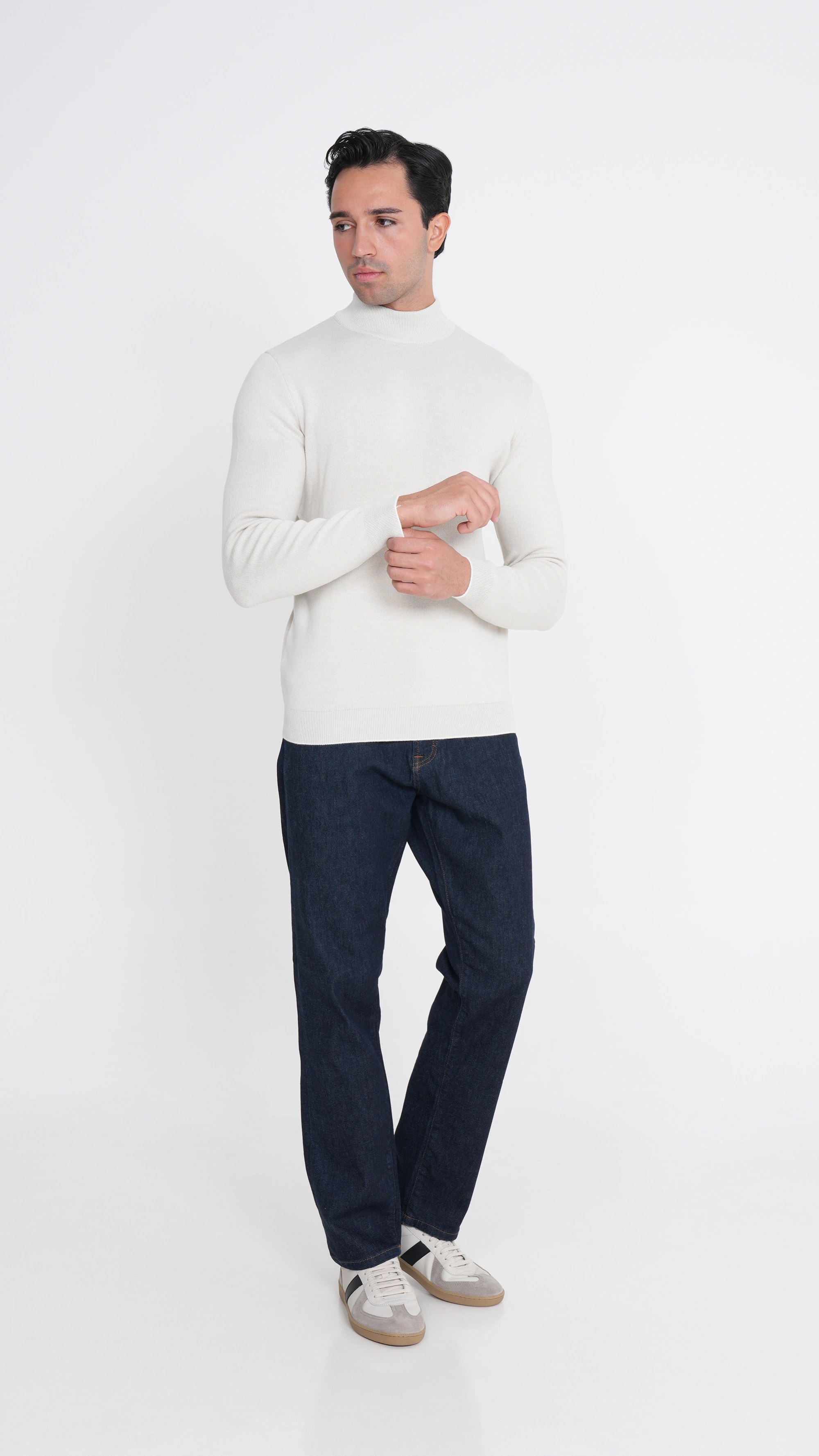 Cotton Blend Knit Sweater