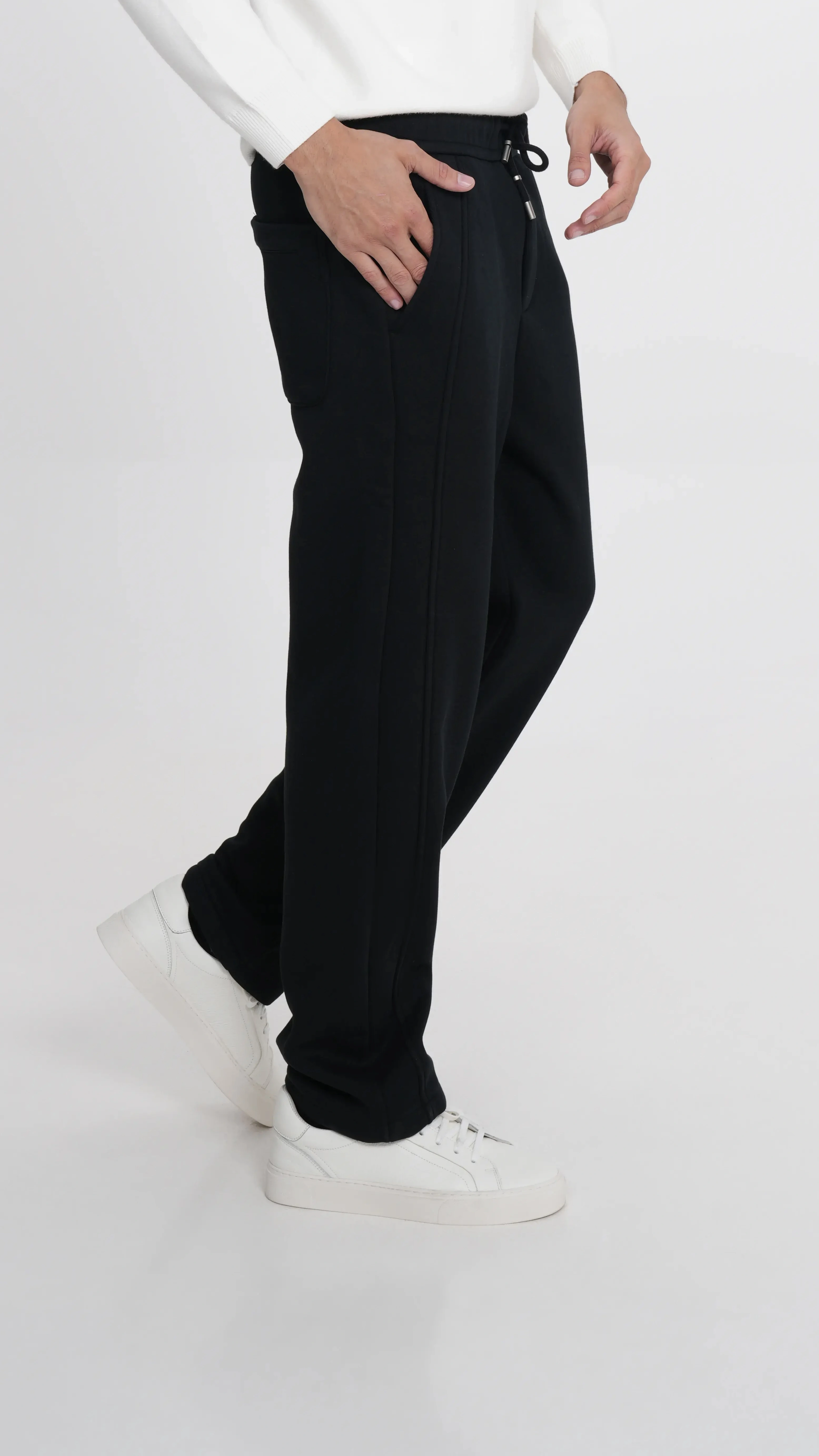 Cotton Blend Wide Leg Sweatpant.