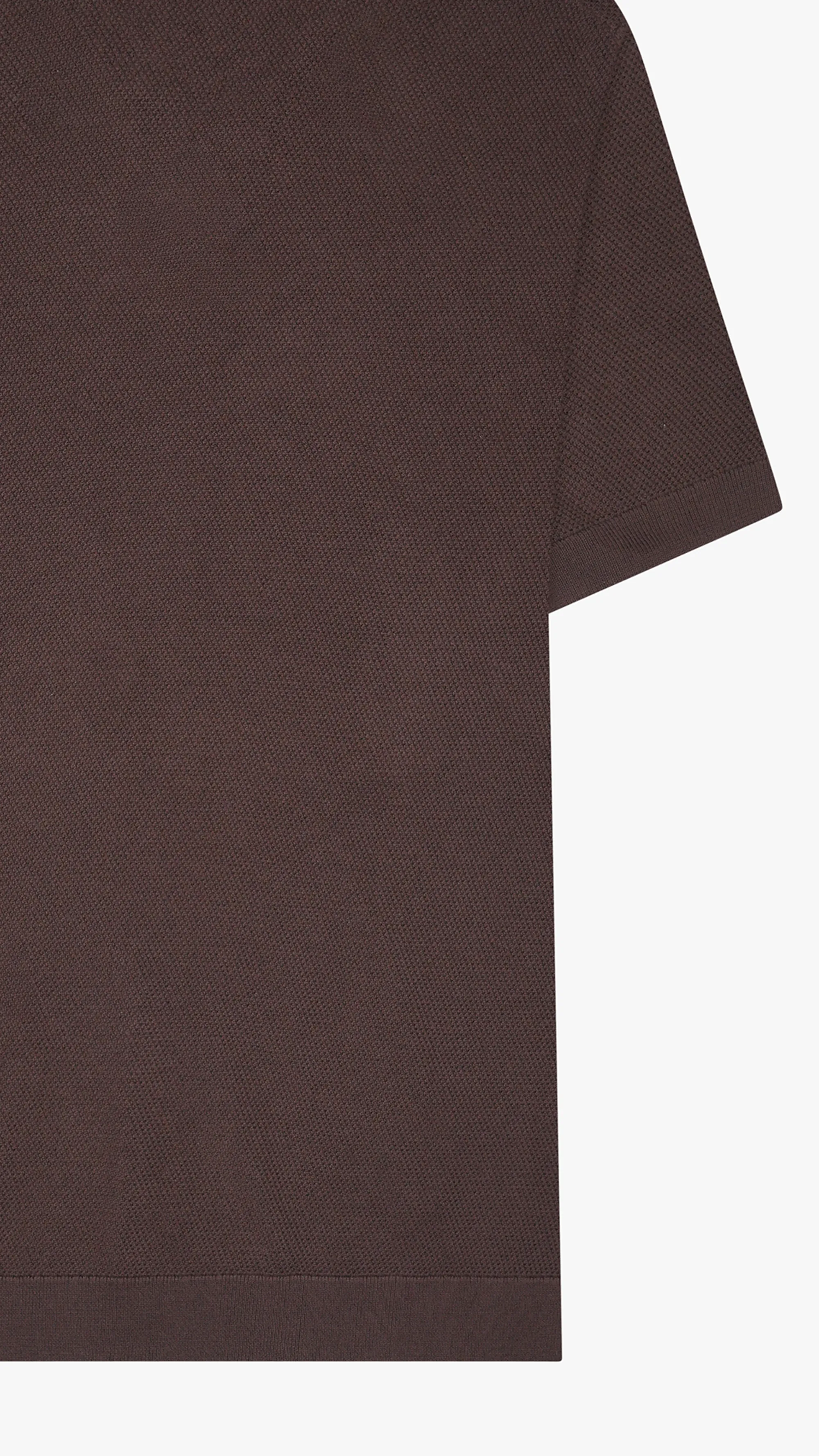 Textured Knit V Neck Polo Shirt