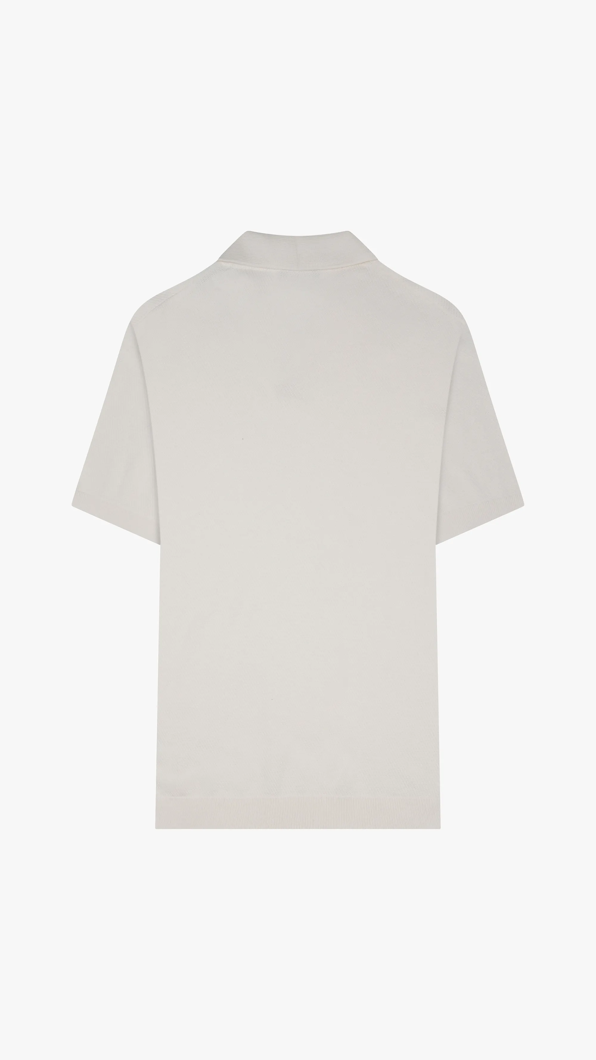 Textured Knit V Neck Polo Shirt