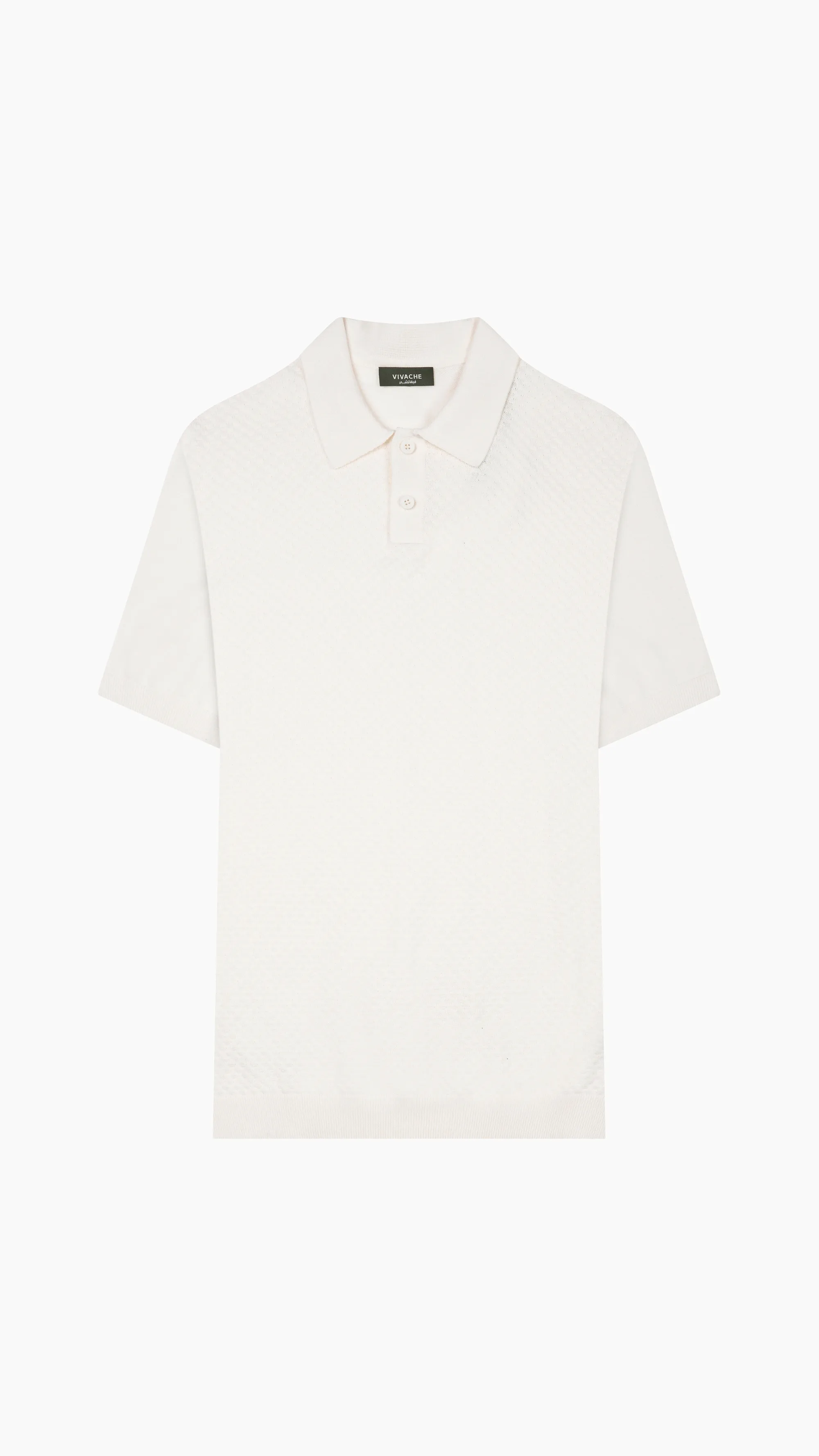 Textured Knit Cotton Polo Shirt