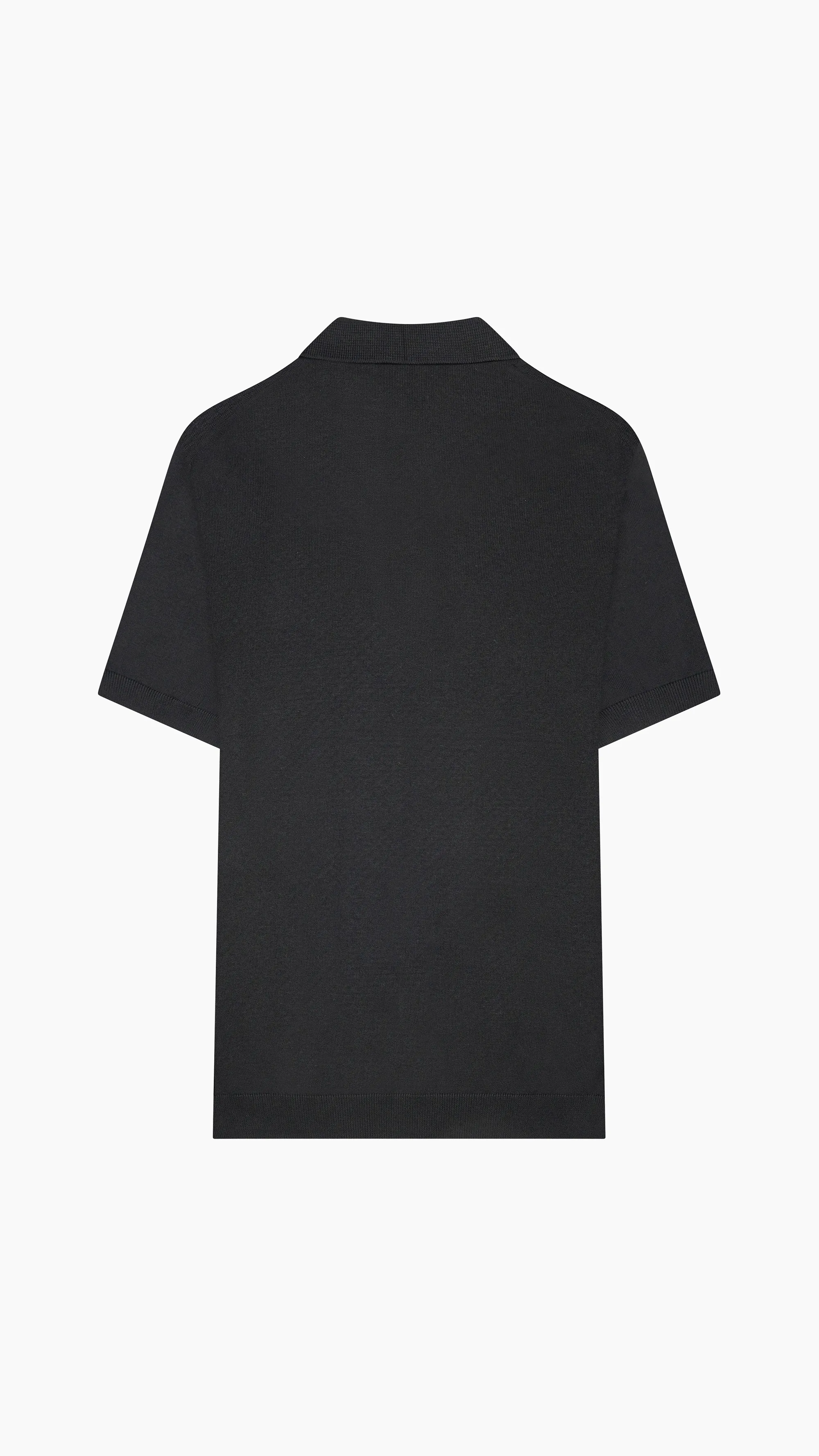 Textured Knit Cotton Polo Shirt