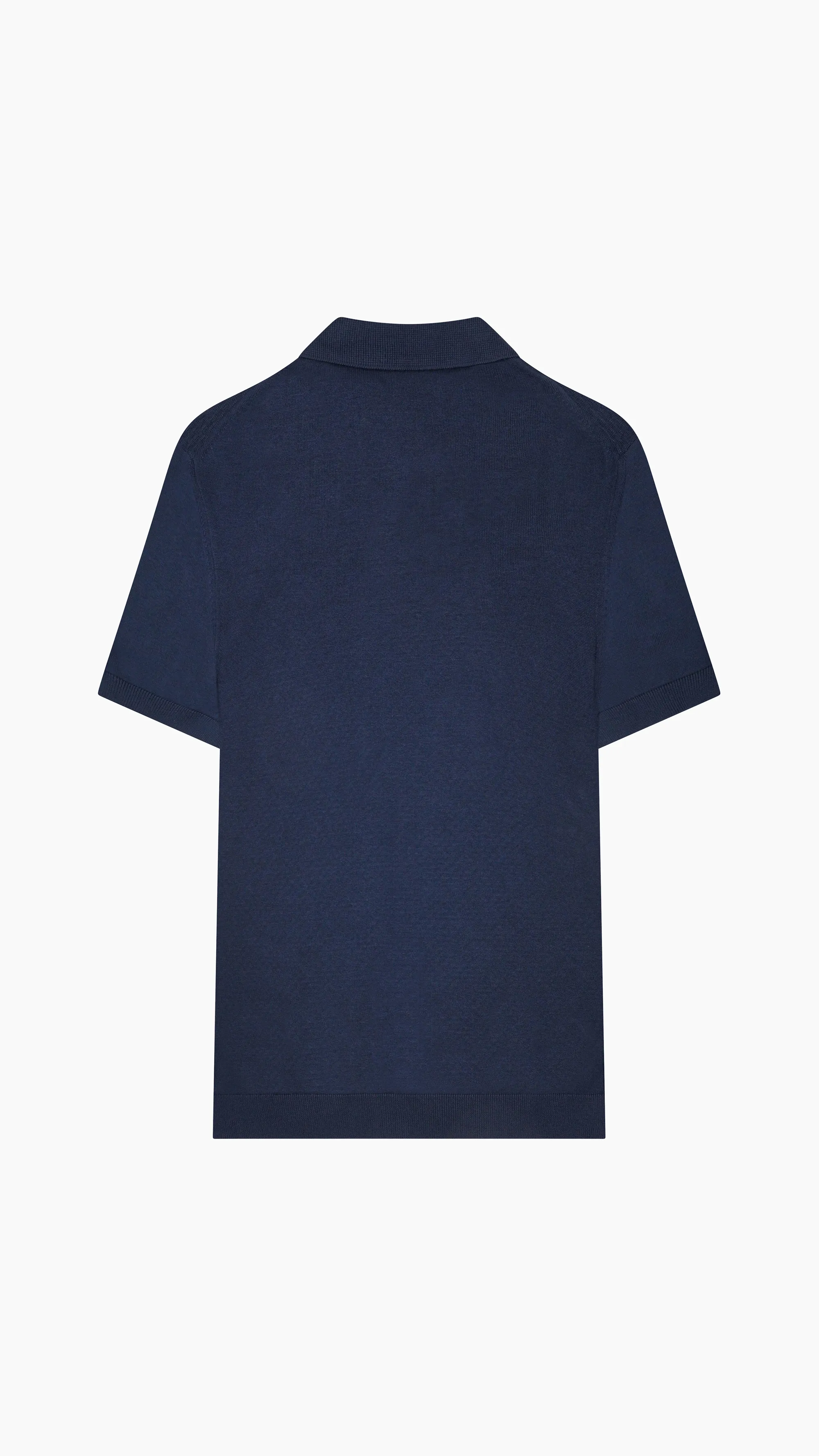 Textured Knit Cotton Polo Shirt