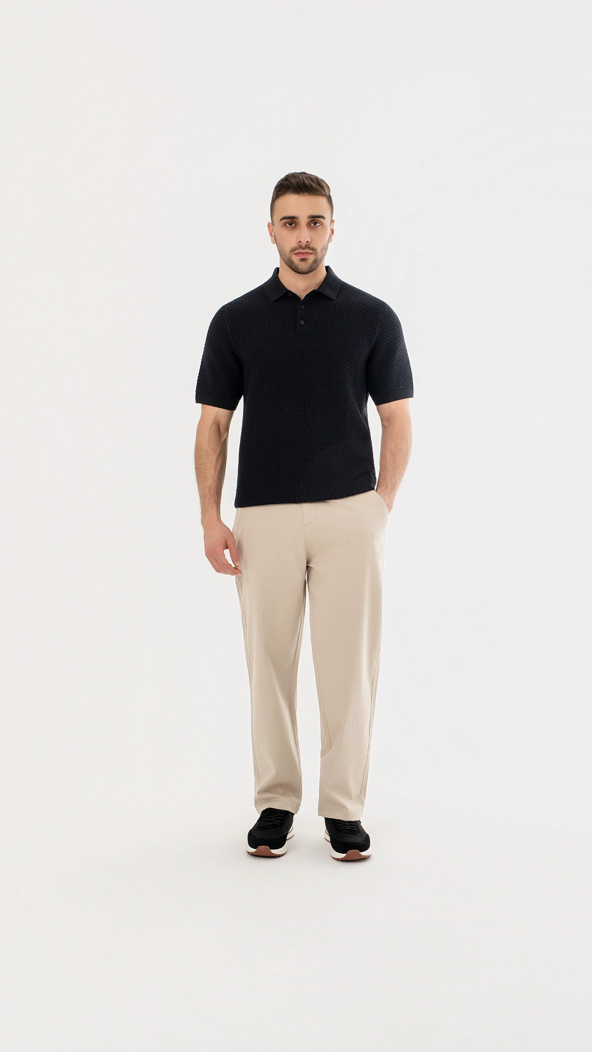 Woven Textured Polo