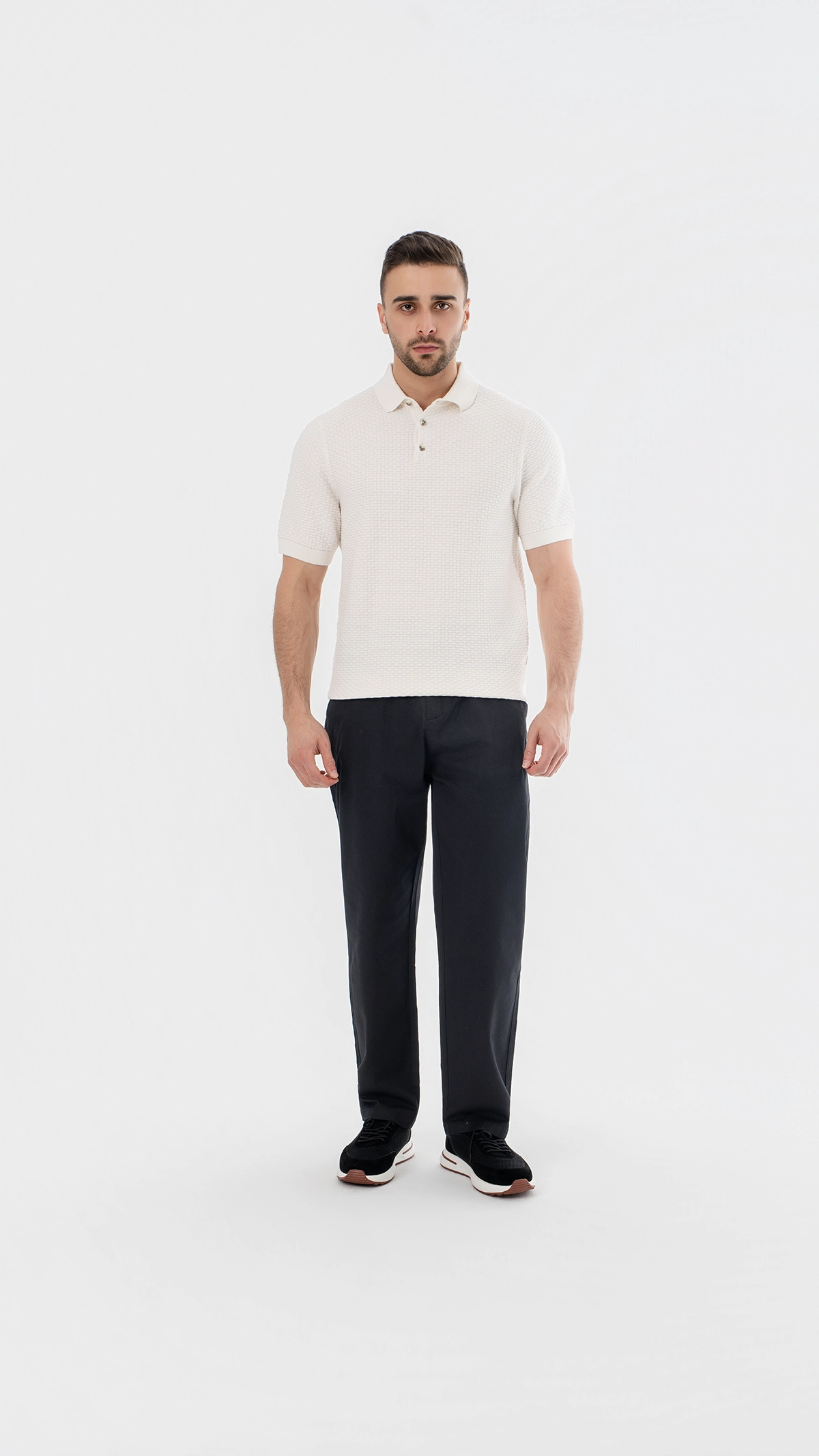 Woven Textured Polo