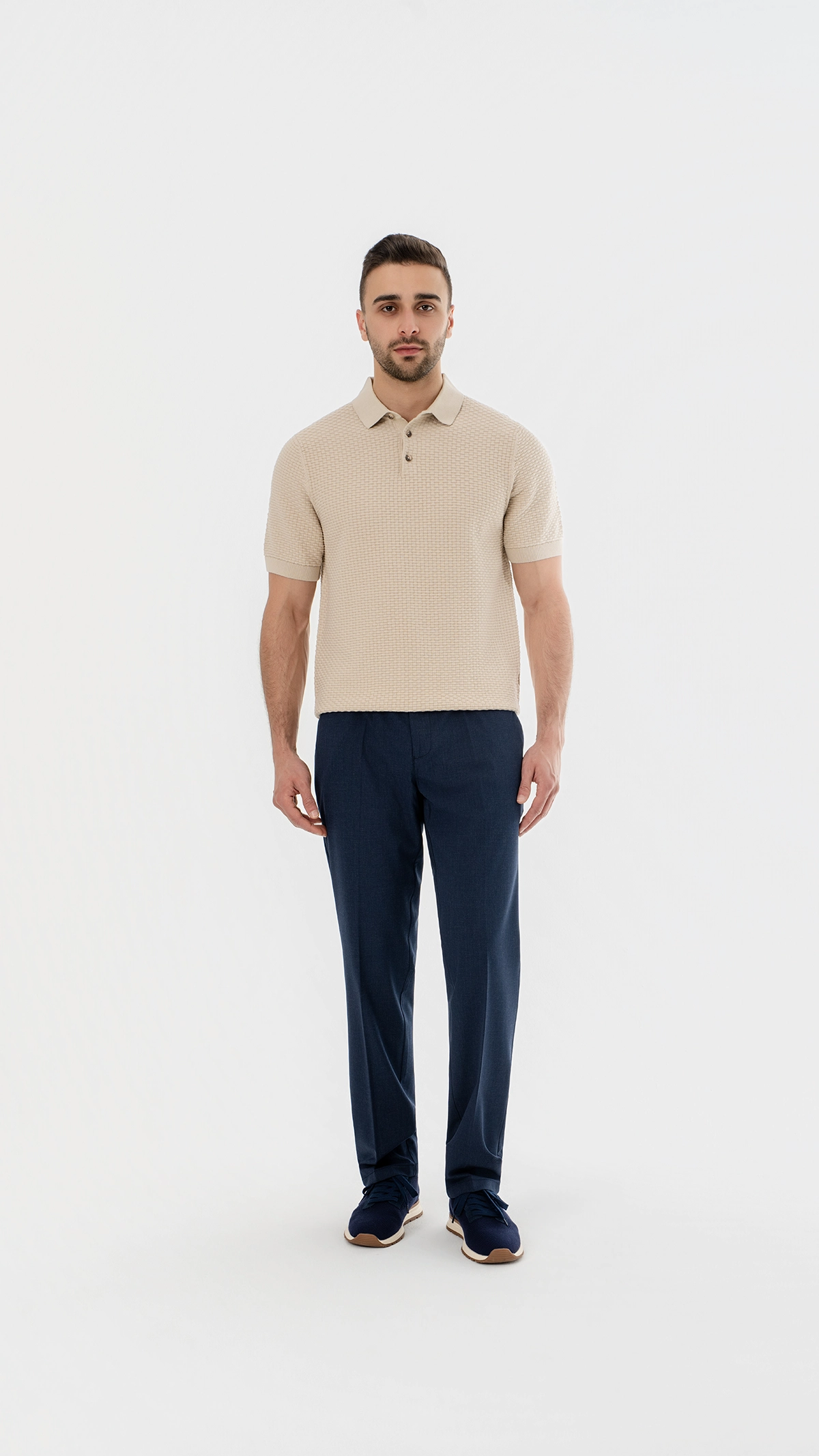 Woven Textured Polo