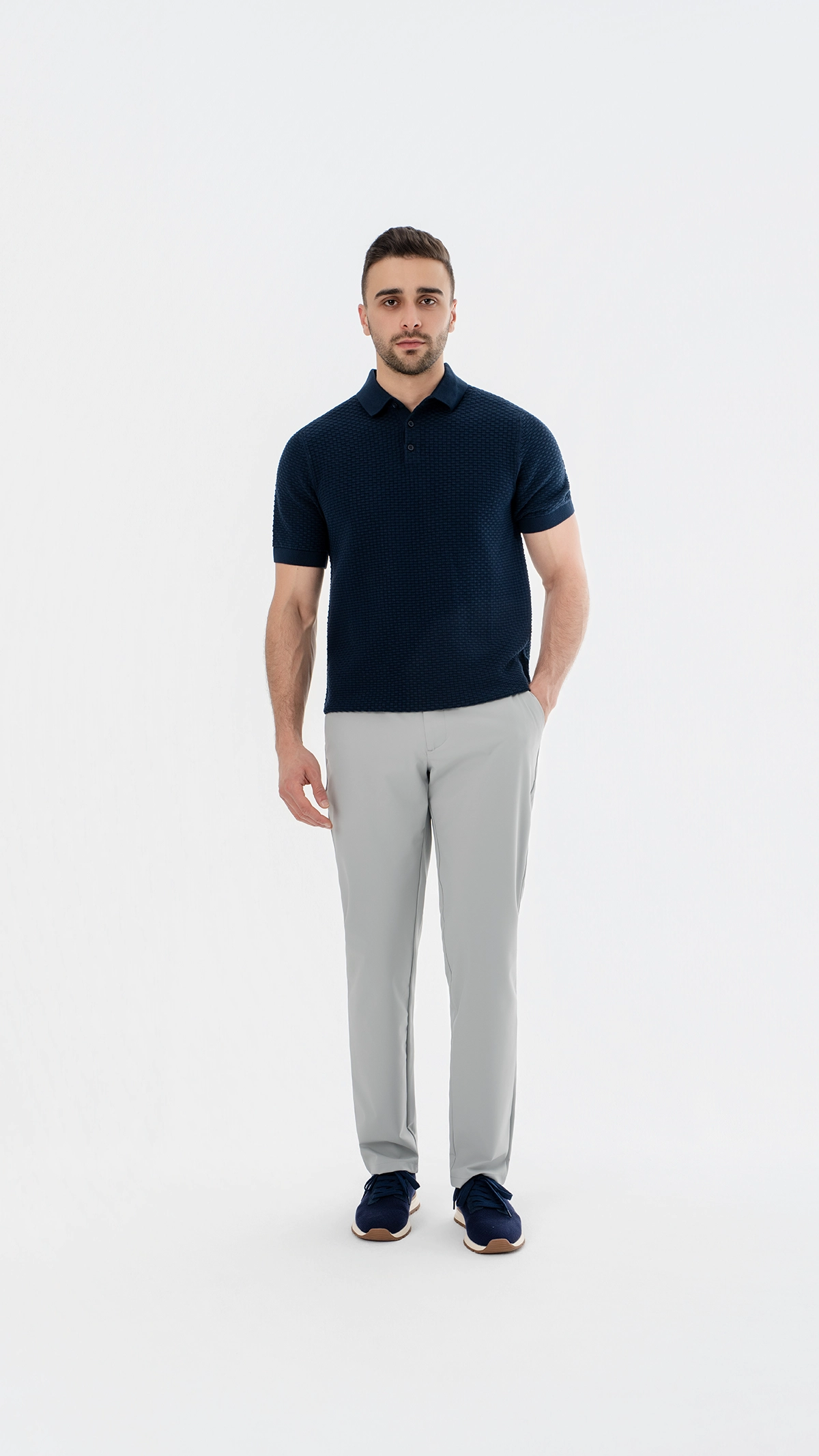 Woven Textured Polo